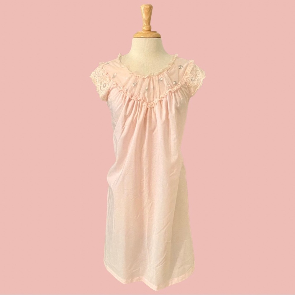 Vintage 60s Rose Pink Nightgown